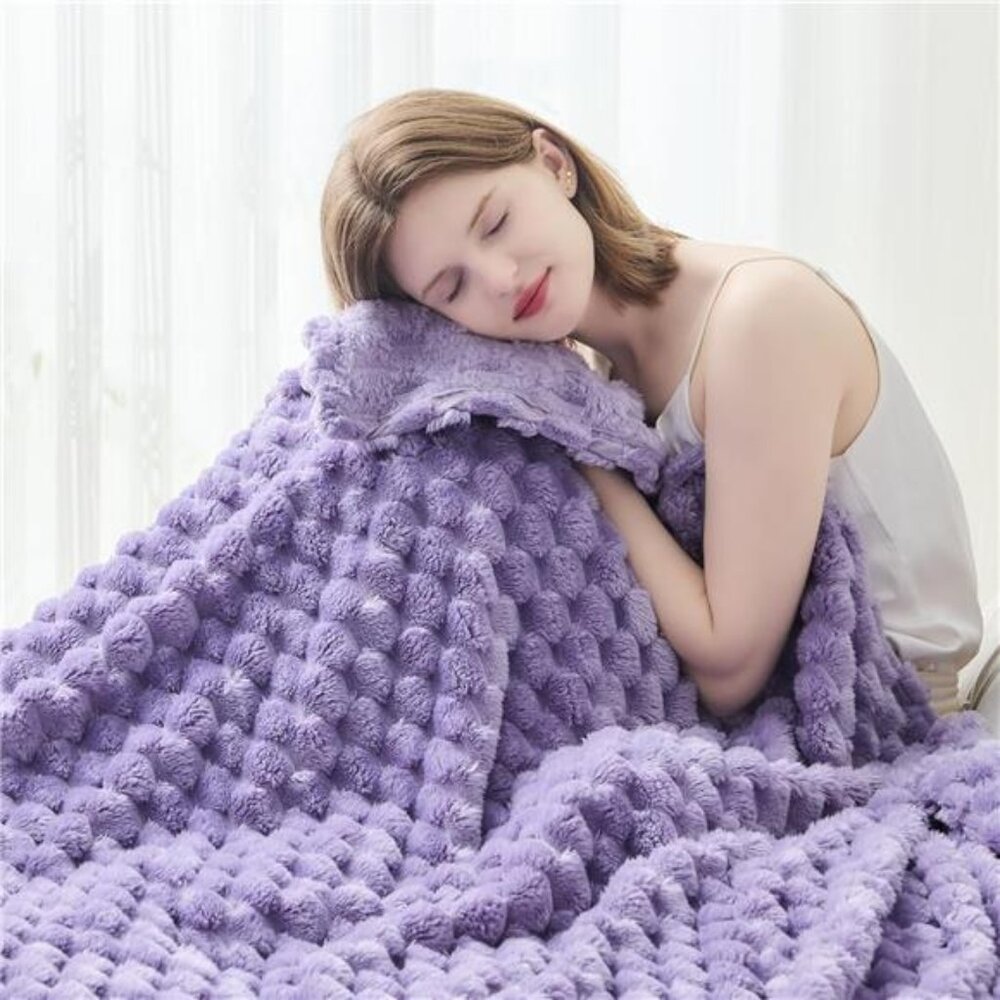 Super Soft Throw Blanket Lavender Premium Silky Flannel Fleece 3D Clouds 50"x60"